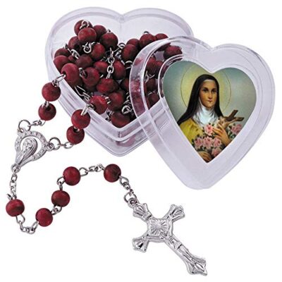 Logoz USA St Therese Rose Petal Rosary in Case B0863G7D12