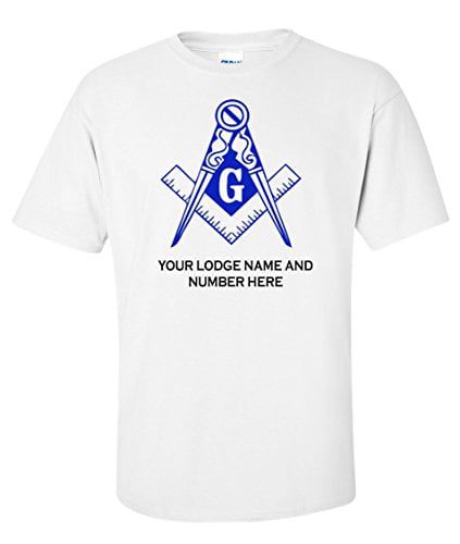 Variation LogozBlueLodgeCustomMediumWhite of Mason Blue Lodge Custom T Shirt B01K6AL4OY 2991