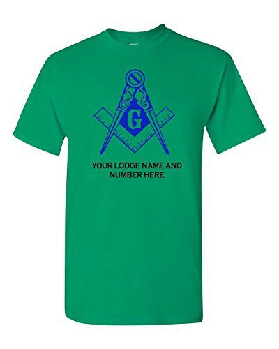 Variation LogozBlueLodgeCustomSmallGreen of Mason Blue Lodge Custom T Shirt B01K6AL4OY 2977
