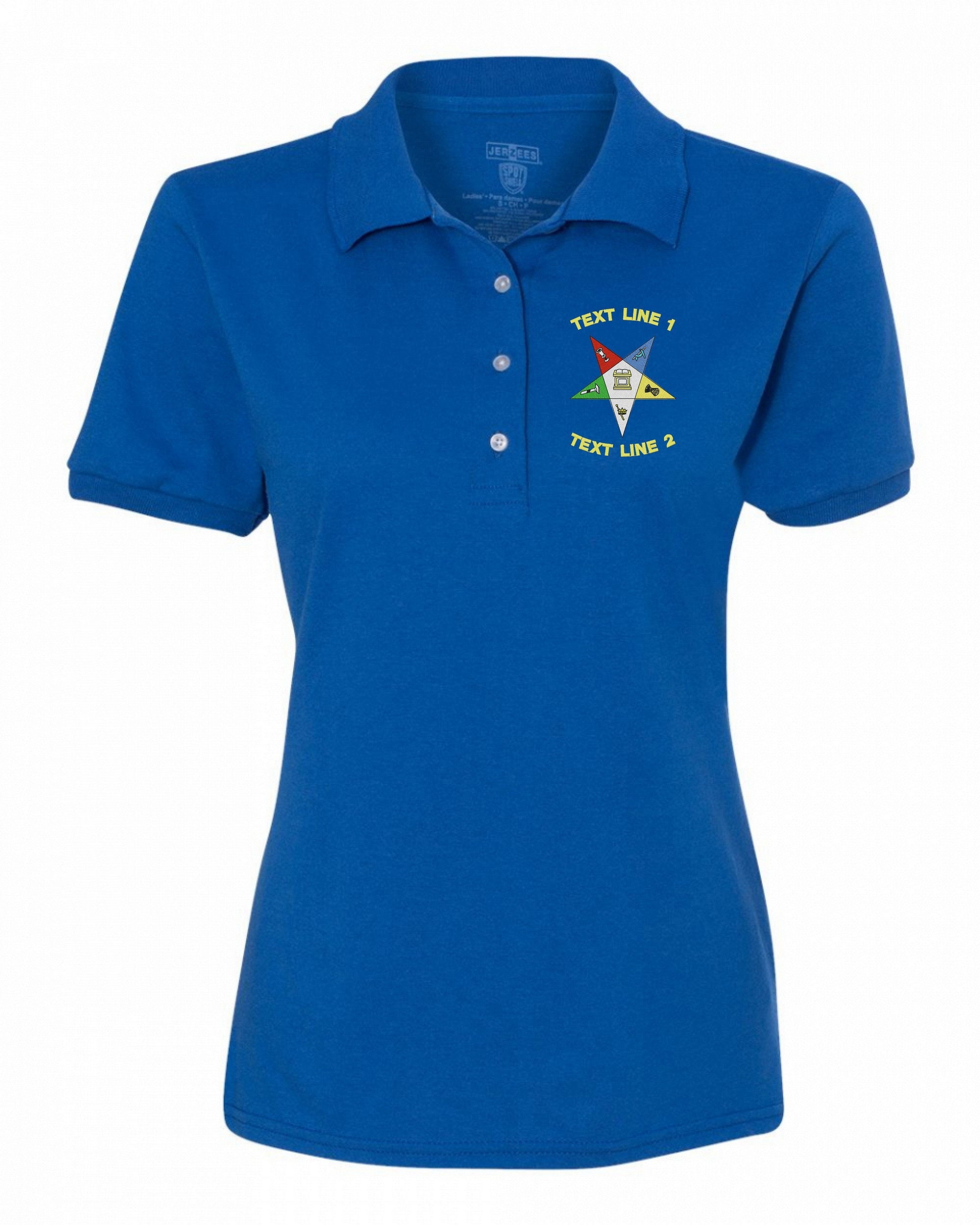 OES Eastern Star Embroidered Ladies Polo Shirt - Fraternal Awards