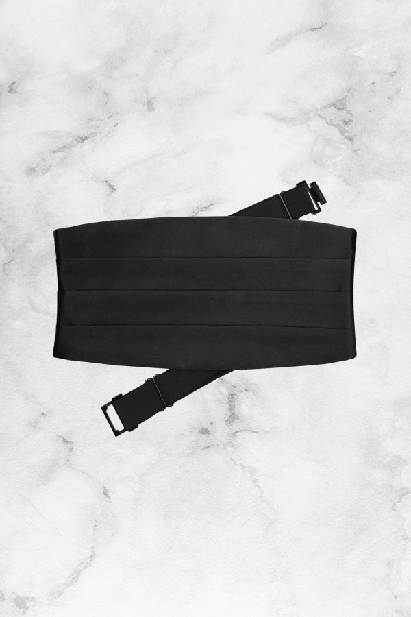 Handmade Classic Black Tuxedo Cummerbund | Adjustable | Prom Accessories | Tuxedo Belt Waistband | Formal Wear Fraternal Awards